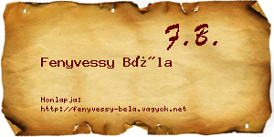 Fenyvessy Béla névjegykártya
