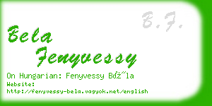 bela fenyvessy business card